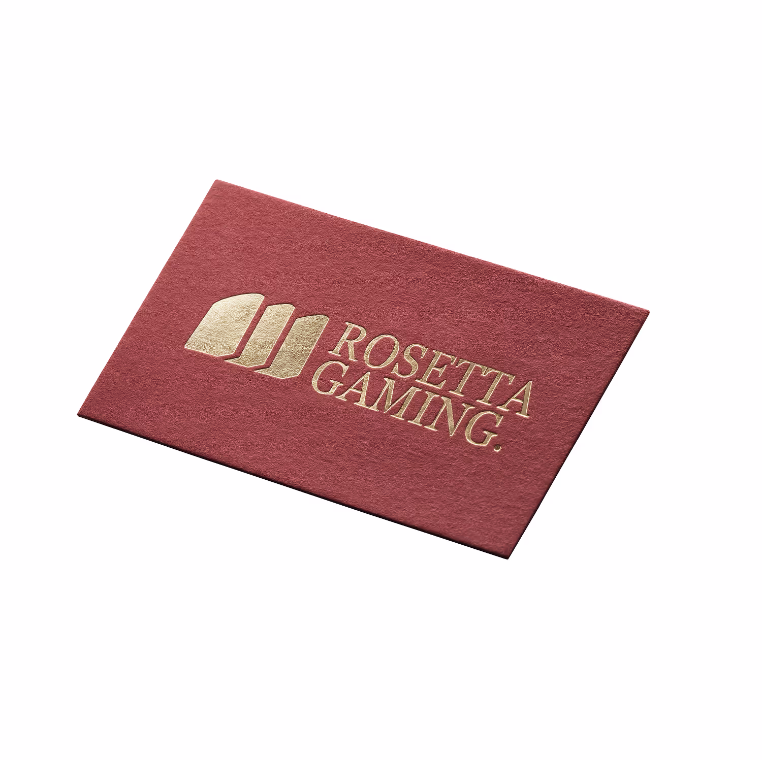 Kaszerowana wizytówka z hot-stampingiem na czerwonym papierze z wiśni